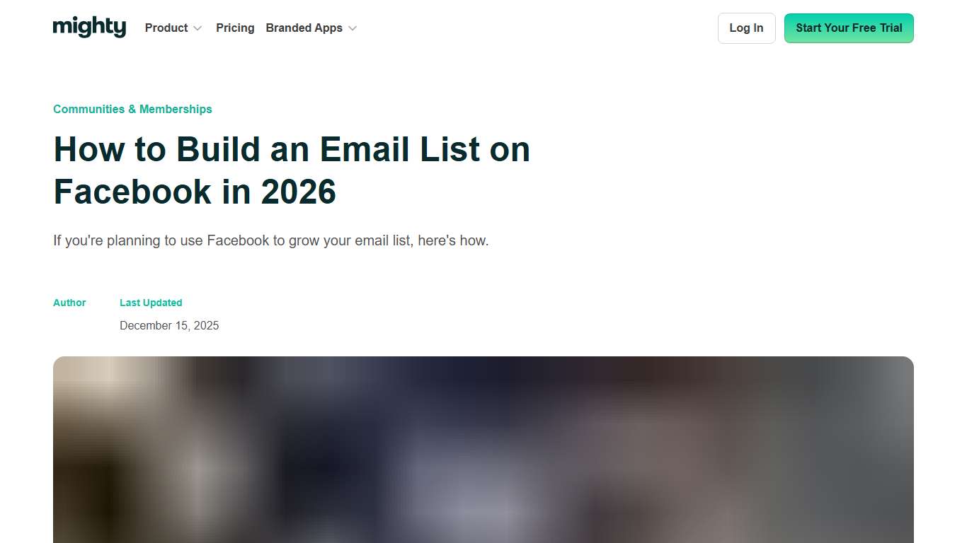 How to Build an Email List on Facebook in 2026 Mighty Networks